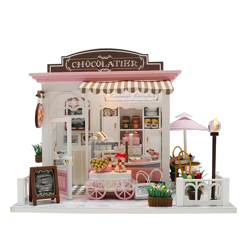 

DIY Doll House Miniature Dollhouse with Furniture Wooden House Miniaturas Toys for Children New Year Christmas Gift