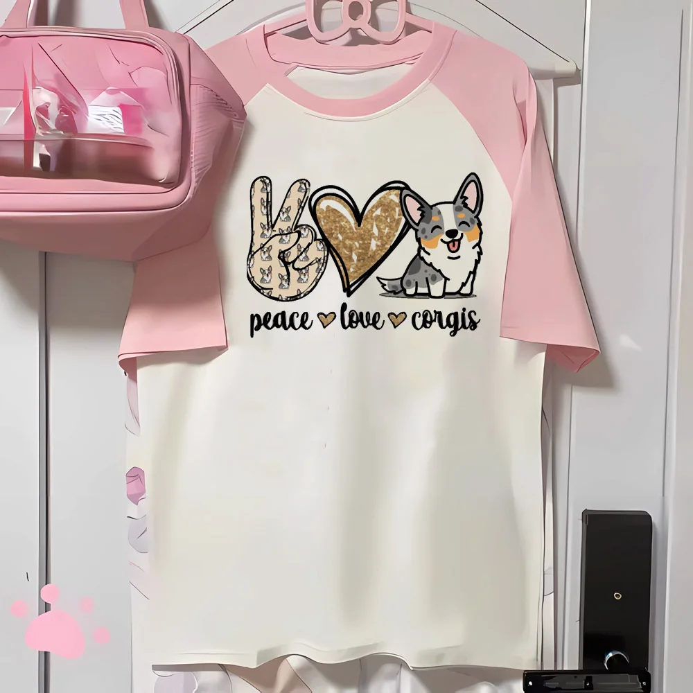 Corgi top women graphic tee youthful graphic tshirt girl y2k anime clothes