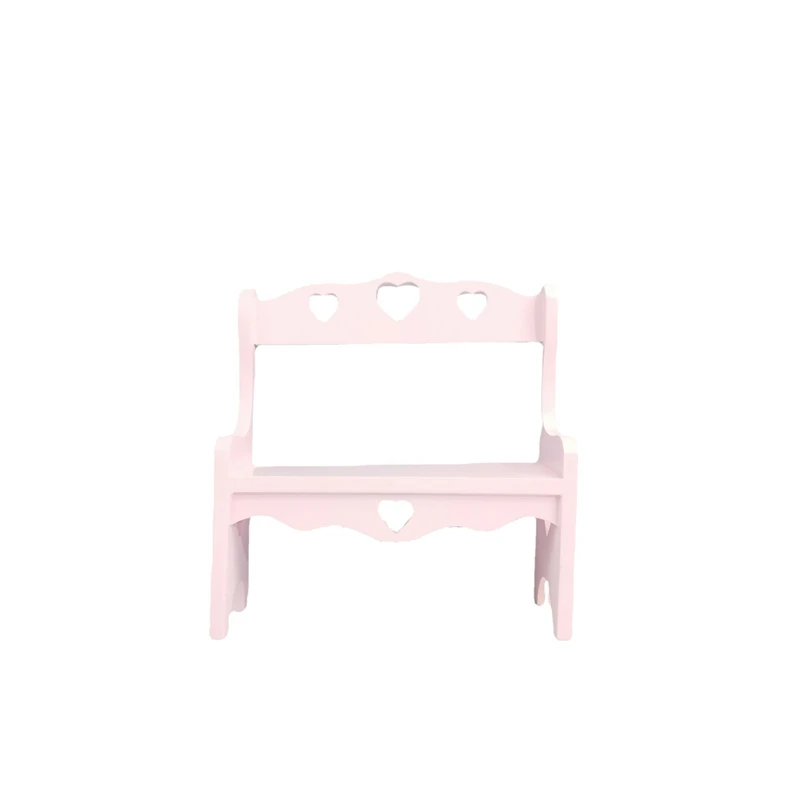 Pink Wooden Chair Makeup Small Chair Home Desktop Decoration Storage Rack Heart-shaped Chair Photo Props Home Accessories