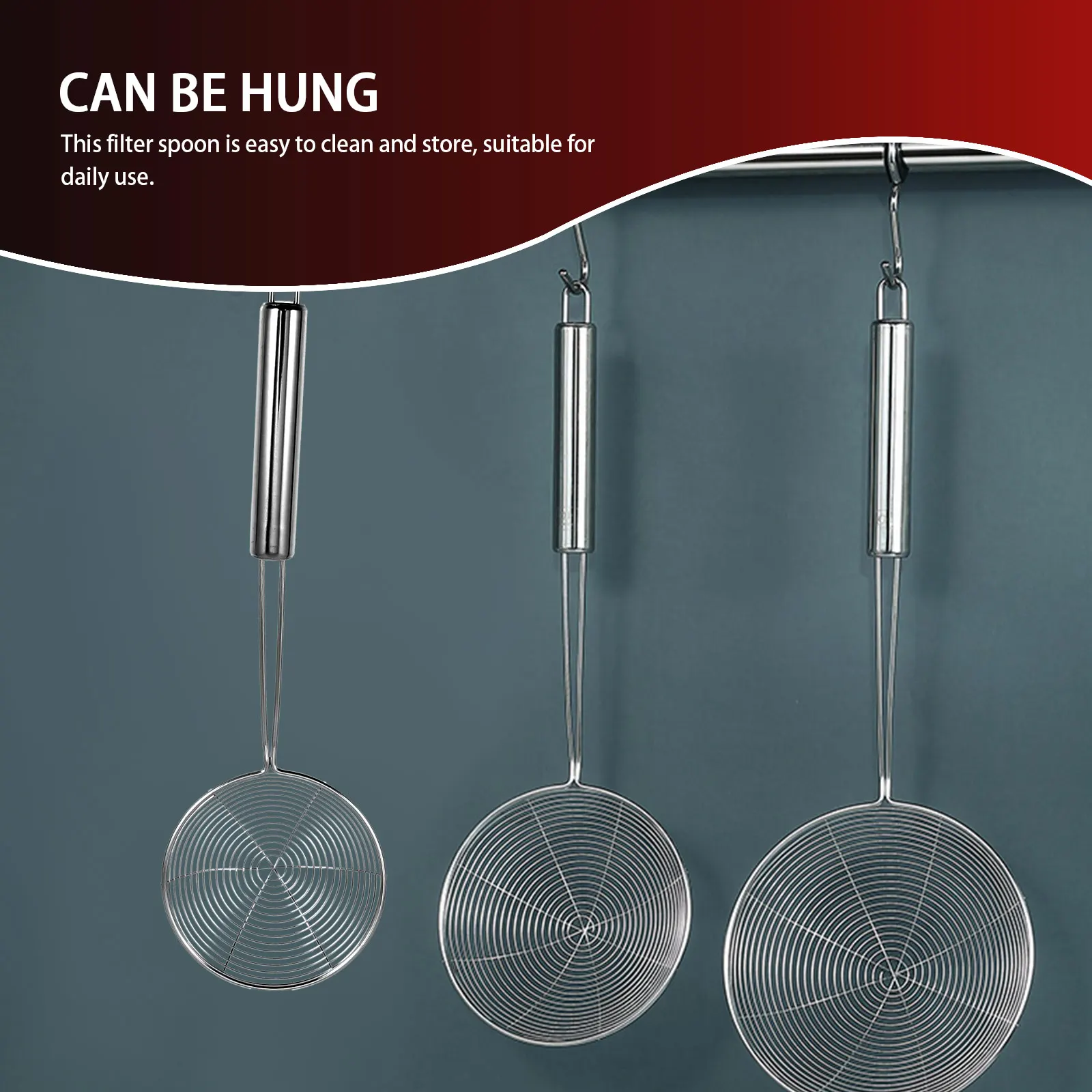 

3Pcs Stainless Steel Strainer Colanders Kitchen Spoons for Home Noodles Tea Frying Mixing Serving Stainless Steel Net