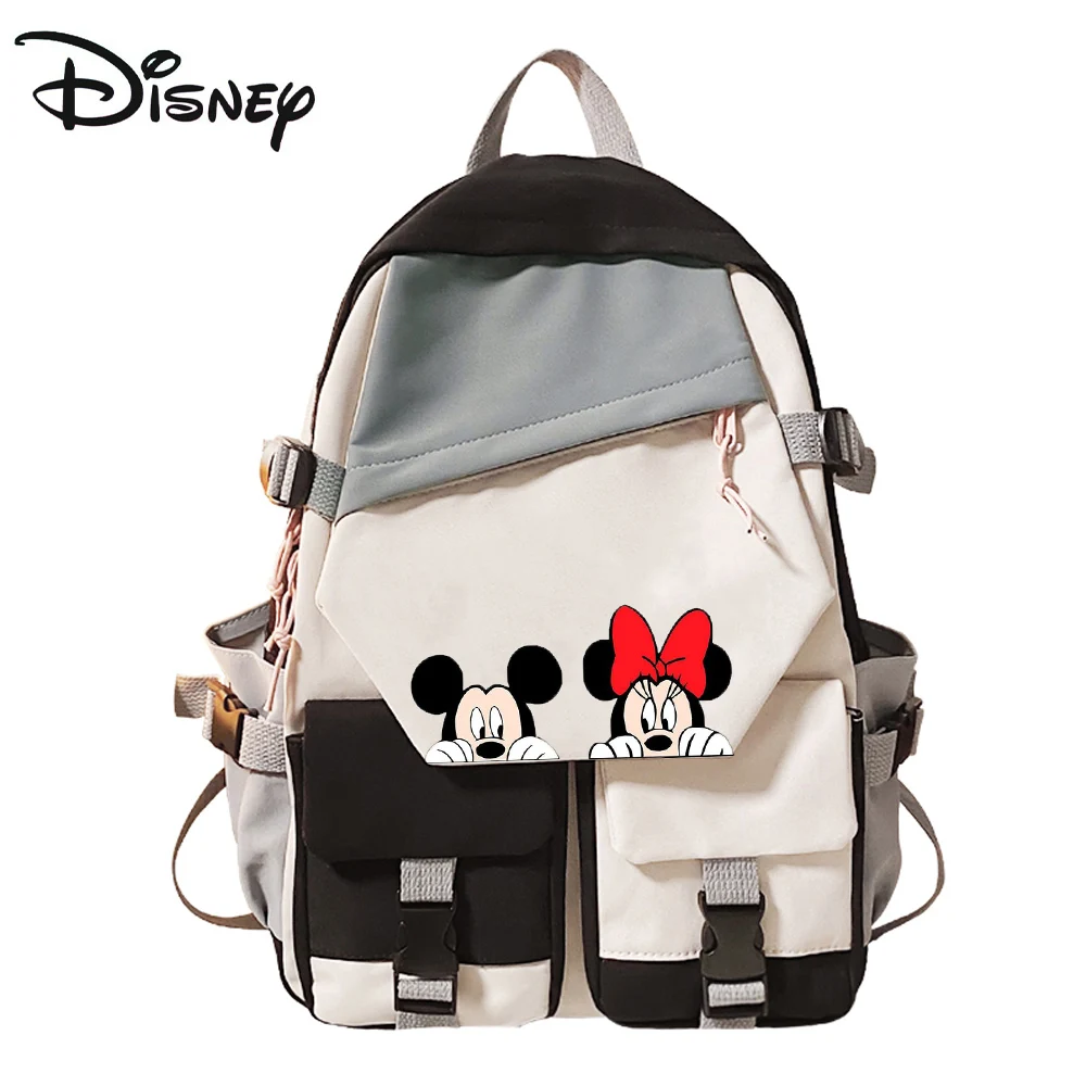 Disney Backpack Boys Girls Kawaii Mickey Mouse Cartoon Schoolbag Teenager Waterproof Schoolbag Mochila Disney Gift for Kids