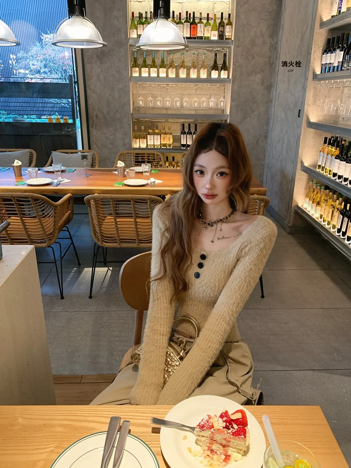 

Chocoberry Thi Long Sve Sweater Hooded Elastic Warm Knitted Top Soft Polyester Blend Vintage Sle Ciwalk Suitable for...