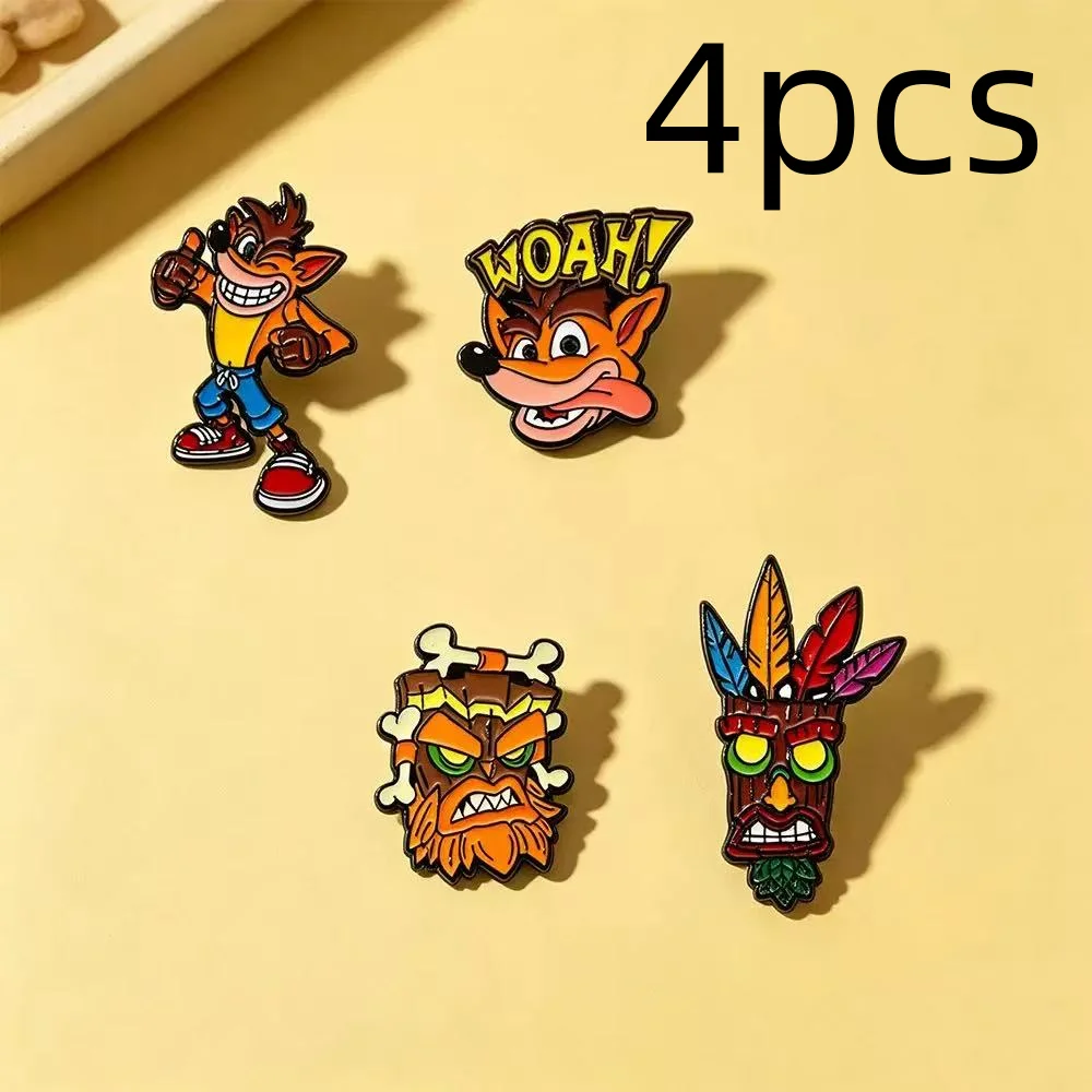 4pcs  Anime Enamel Pin Set Cute Chibi Badges Collection Brooches for Backpacks Anime Merchandise Cosplay