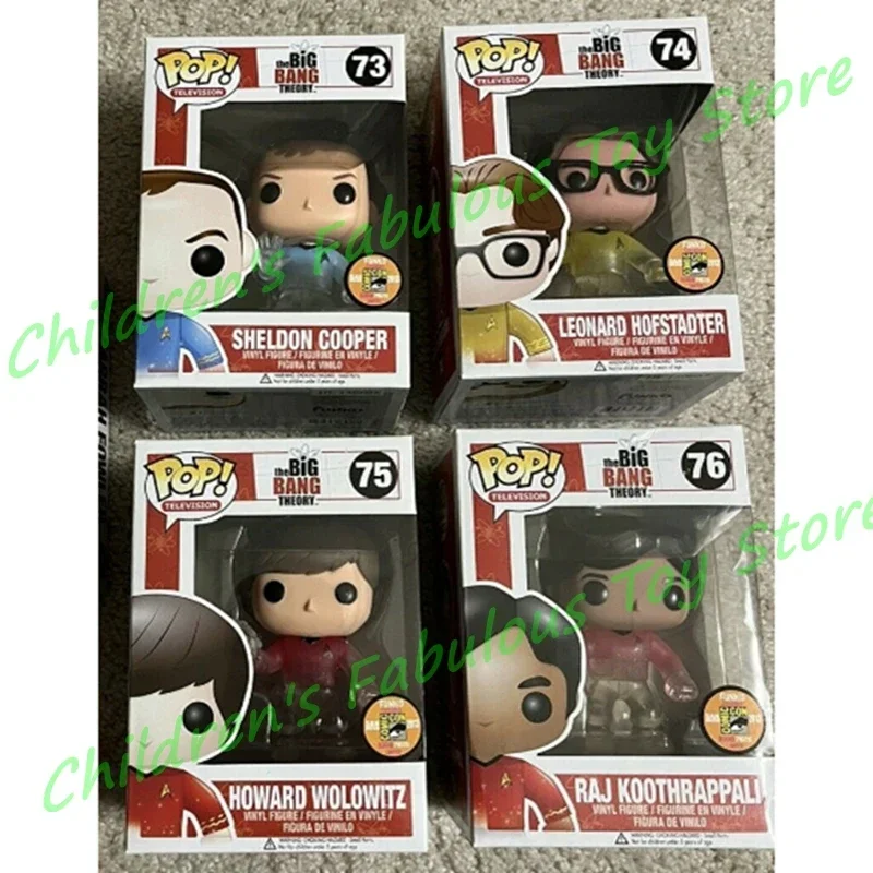 New Funko Pop the Big Bang Theory Series #73 Sheldon #74 Leonard #75 Howard #76 Raj Action Figure Model Toys for Kids Gifts