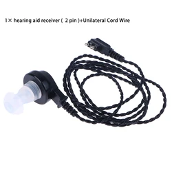 1Pcs Hearing Aid Unilateral Cord Wire+BTE Hearing Aid Receiver Amplifier Speaker 75cm Long Hearing Impaired Accessories