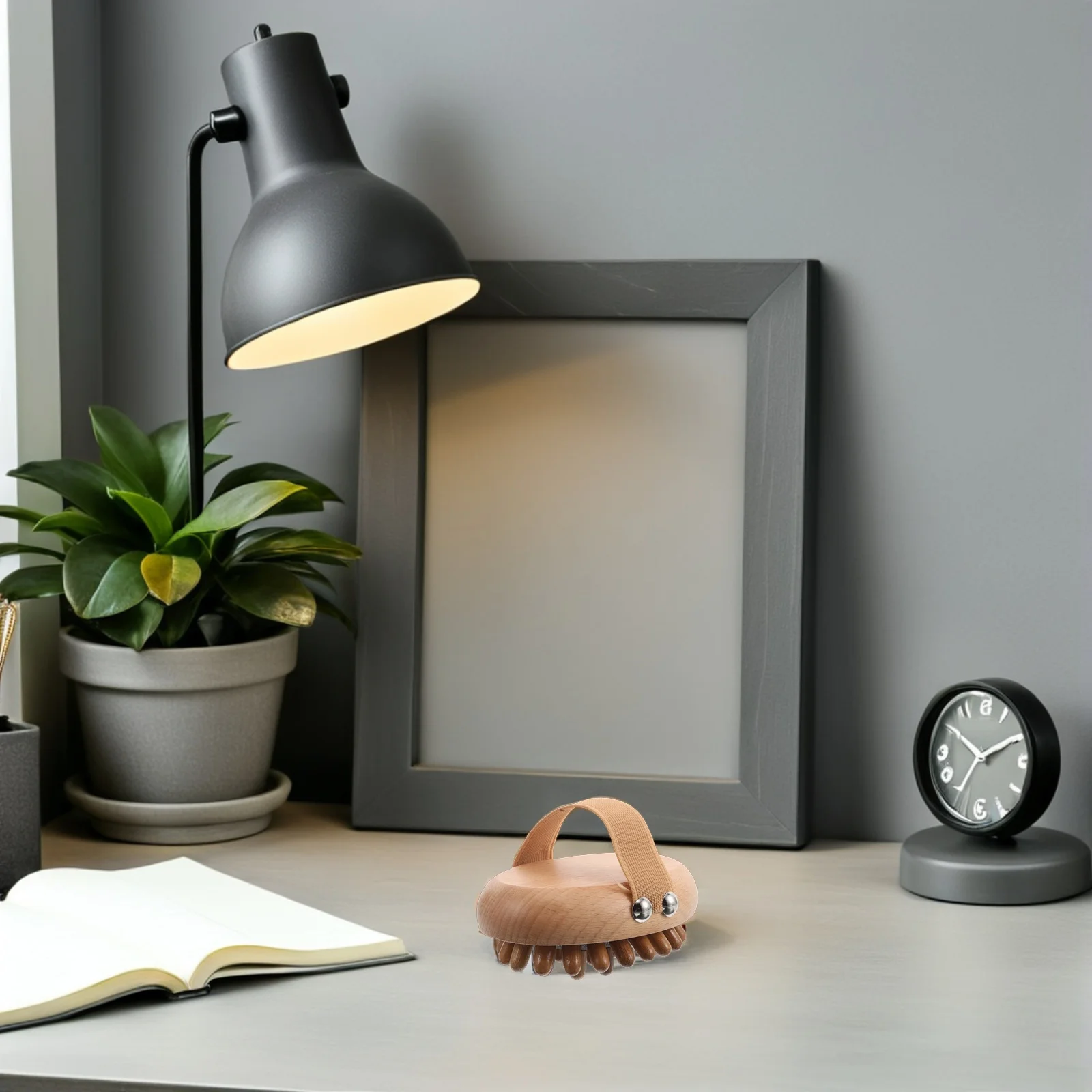 2 pezzi pettine per massaggio del cuoio capelluto in legno di faggio cuscino morbido spazzola per capelli a denti larghi rilassamento testa spa strumento digitopressione punto di attivazione