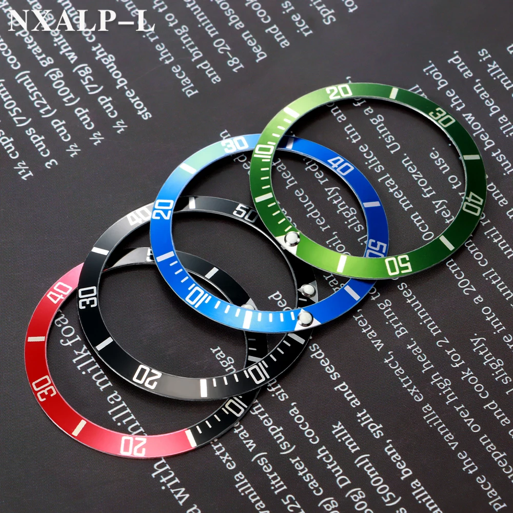 37 مللي متر * 30 مللي متر سبائك الألومنيوم ساعة حافظة ساعة الحافة إدراج حلقة المنحدر ل رولكس المياه شبح GMT الغوص الرجال ساعة جزء اكسسوارات