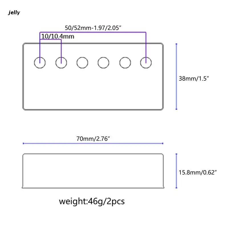 448C 2x Electric Guitar Humbuckers Pickup Cover 50mm 52mm Copper Guitar Pickup Frame