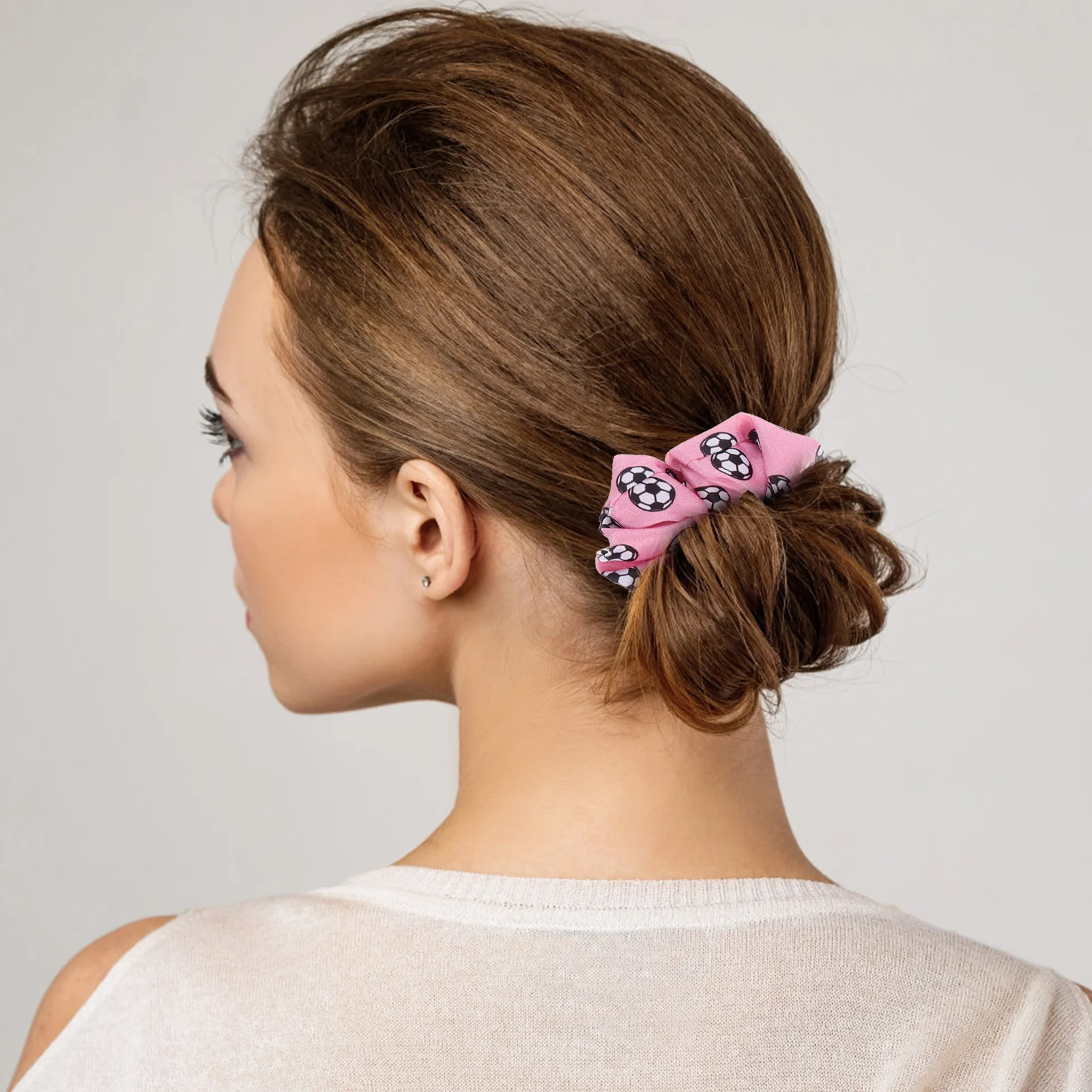 

8 Pcs Cloth Ribbon Scrunchies 8 Color Fabric Printing Elastic Bands Headband Barrettes Hair Accessories Fits All Hair Types