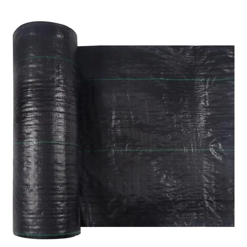 

3ft x 50ft Heavy Duty Black Woven Polypropylene Weed Barrier Fabric for Garden and Patio Weed Control