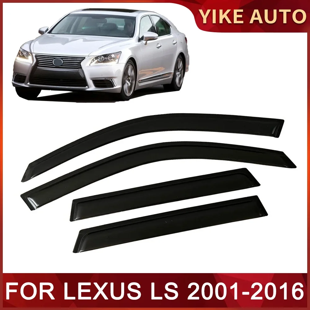 Window Visor for LEXUS LS 2001-2016 Weathershied Door Visor Wind Sun Rain Guards Side Window Wind Deflectors Auto Parts