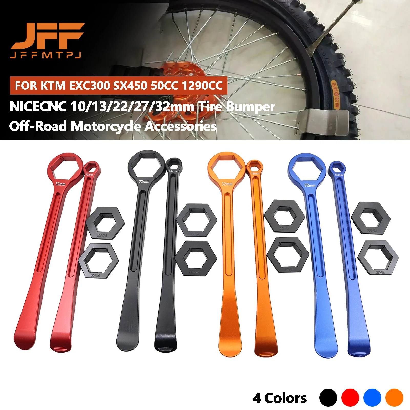 NICECNC 10/13/22/27/32mm Tire Lever Wrench Spanner Tool For ALL 04-2022 For KTM EXC300 SX450 50cc-1290cc Motocross Accessories