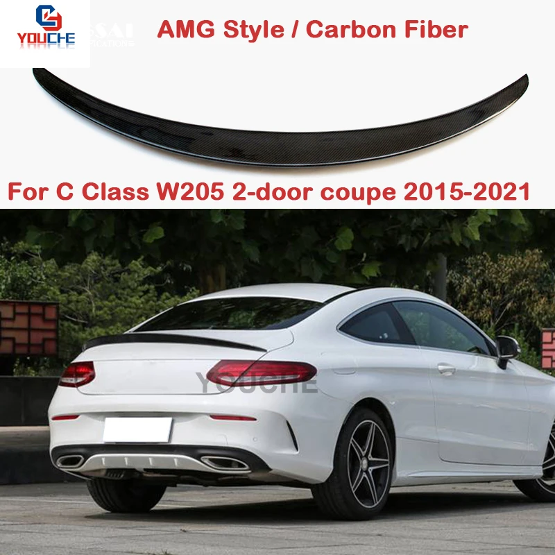 

W205 AMG Style Carbon Fiber Rear Spoiler Wing For Mercedes W205 C Class 2-door Coupe 2015-2021 C200 C250 C300 C350