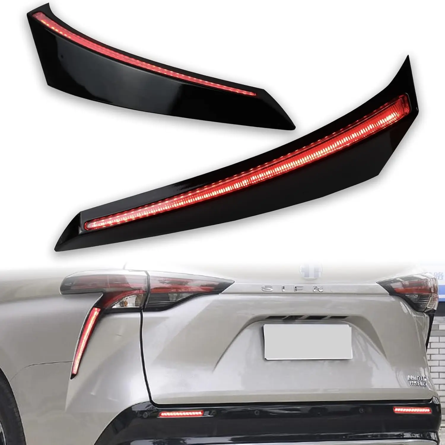 

Red Lens LED Rear Fog Brake Tail Light for 2021-2022 Toyota Sienna LE XLE XSE Limited