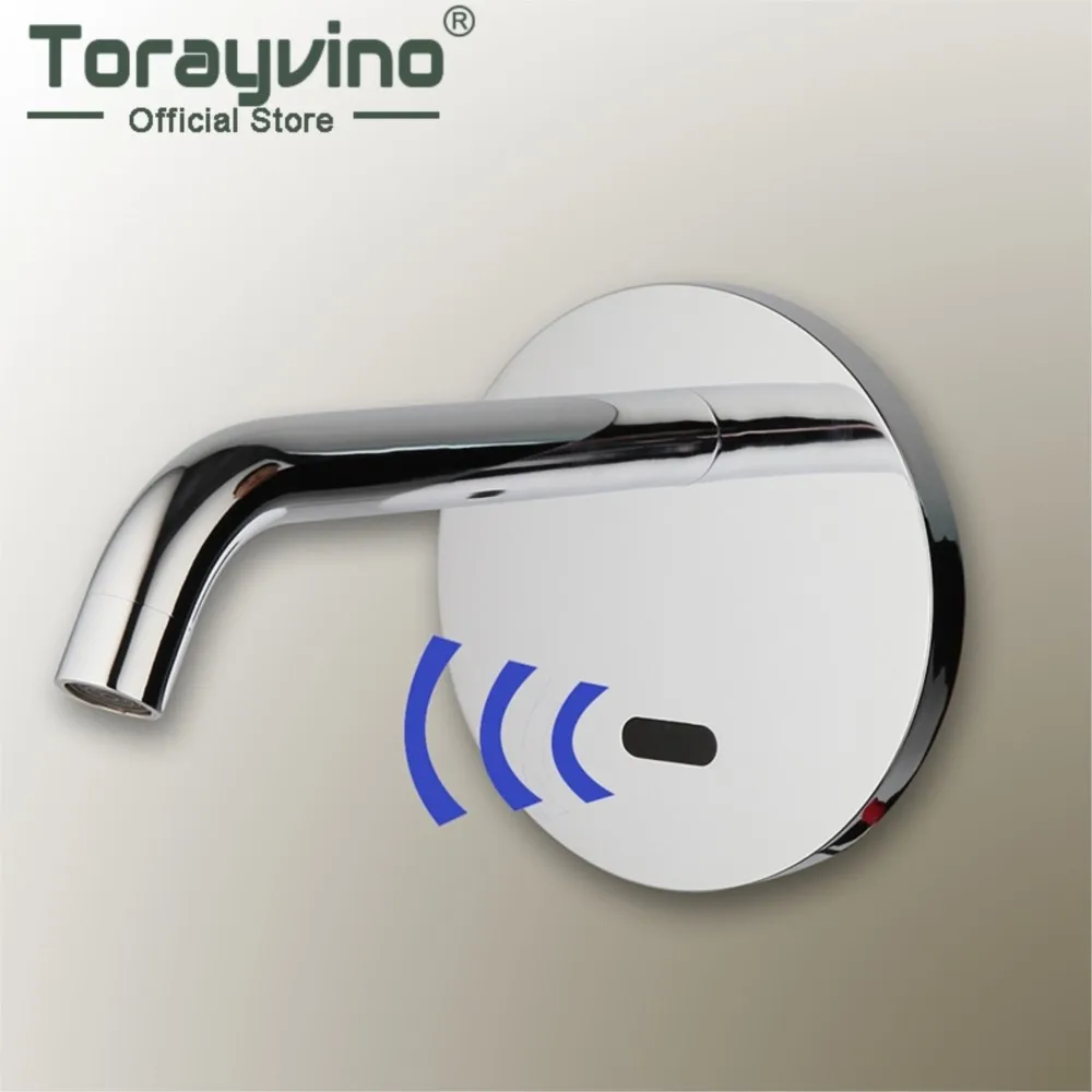 

Torayvino Bathroom Faucet With Sensor Quick Open Chrome Brass Tap Wall Mount Just Cold Taps Induction Faucets Sink Tap
