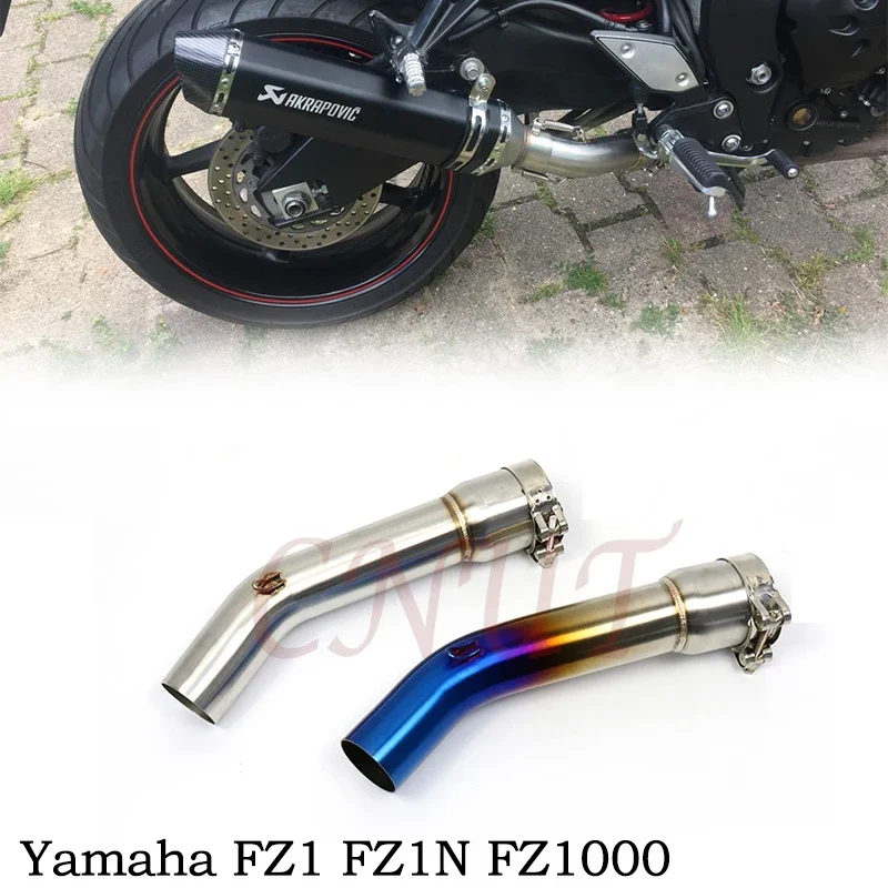 For YAMAHA YZF FZ1 FZ1N FZ1000 ZX1000 2006-2015 Motorcycle Exhaust Escape Muffler Bike Racing Link Stainless Stee Middle Pipe