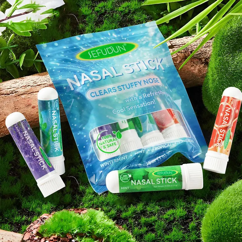 4Pcs/Pack Nasal Suction Stick Set Refreshing Brainstorming Inhaler Sleepiness Empty Aromatherapy Nostrils Stick Avoid H7H2