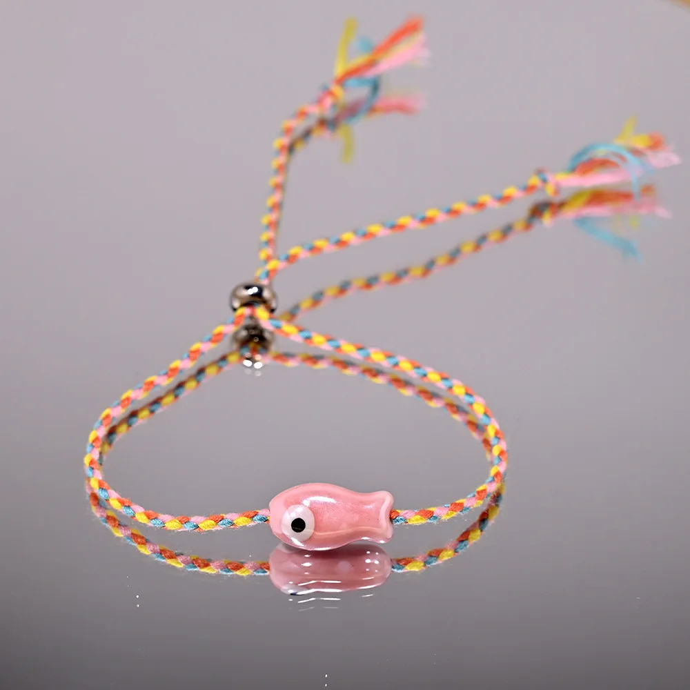 Цепочка-на-запястье-ручной-работы-богемный-браслет-в-стиле-бохо-керамический-браслет-с-рыбой-красочный-регулируемый-браслет-на-ножной-браслет-для-юбилейного-фестиваля-весны