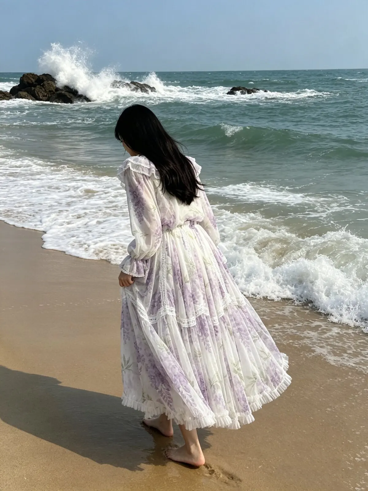 TIYIHAILEY Nuevas faldas largas de malla para mujer, de verano y primavera, hasta la pantorrilla, de alta calidad, estilo vestido de gala, con dobladillo grande, estampadas, hechas a medida.
