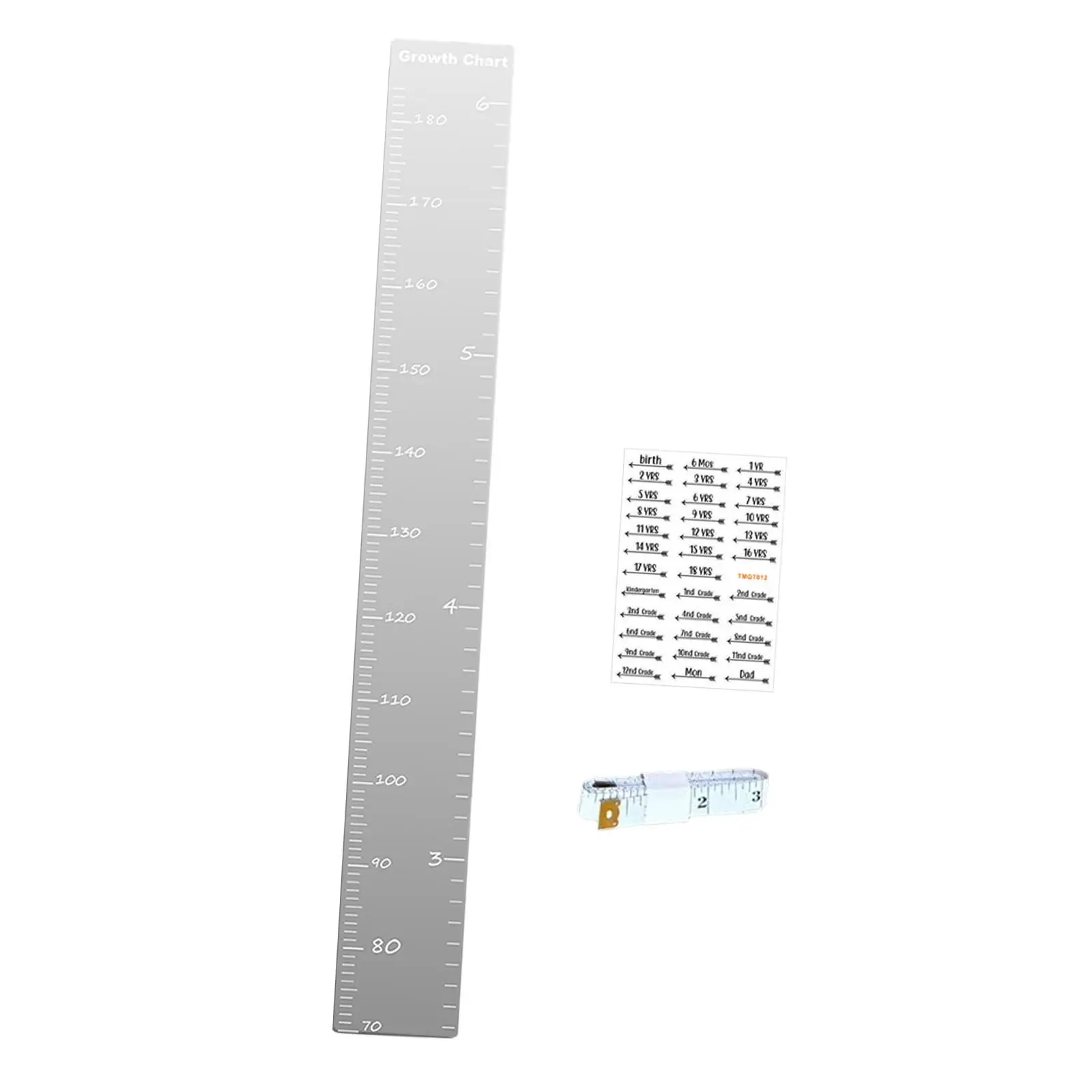 Acrylic Kids Growth Chart Mirror Height Ruler Multipurpose 120x15cm for Full Body Measurement Wall Decoration DIY Splicing
