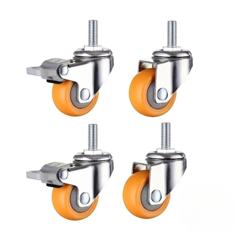 

4PCS Universal Furniture Caster Wheels Screw Rod Set 1/1.25/1.5/2 Inch Sizes for Bedside Table Display Cabinet MPP Float