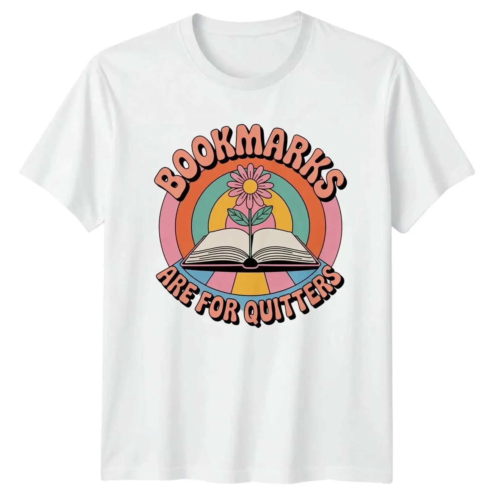 Lesezeichen sind für Quitters Lesen Hobbys Herren T Shirt Damen Grafik vintage Washed Stylish streetwear Breathable fashion