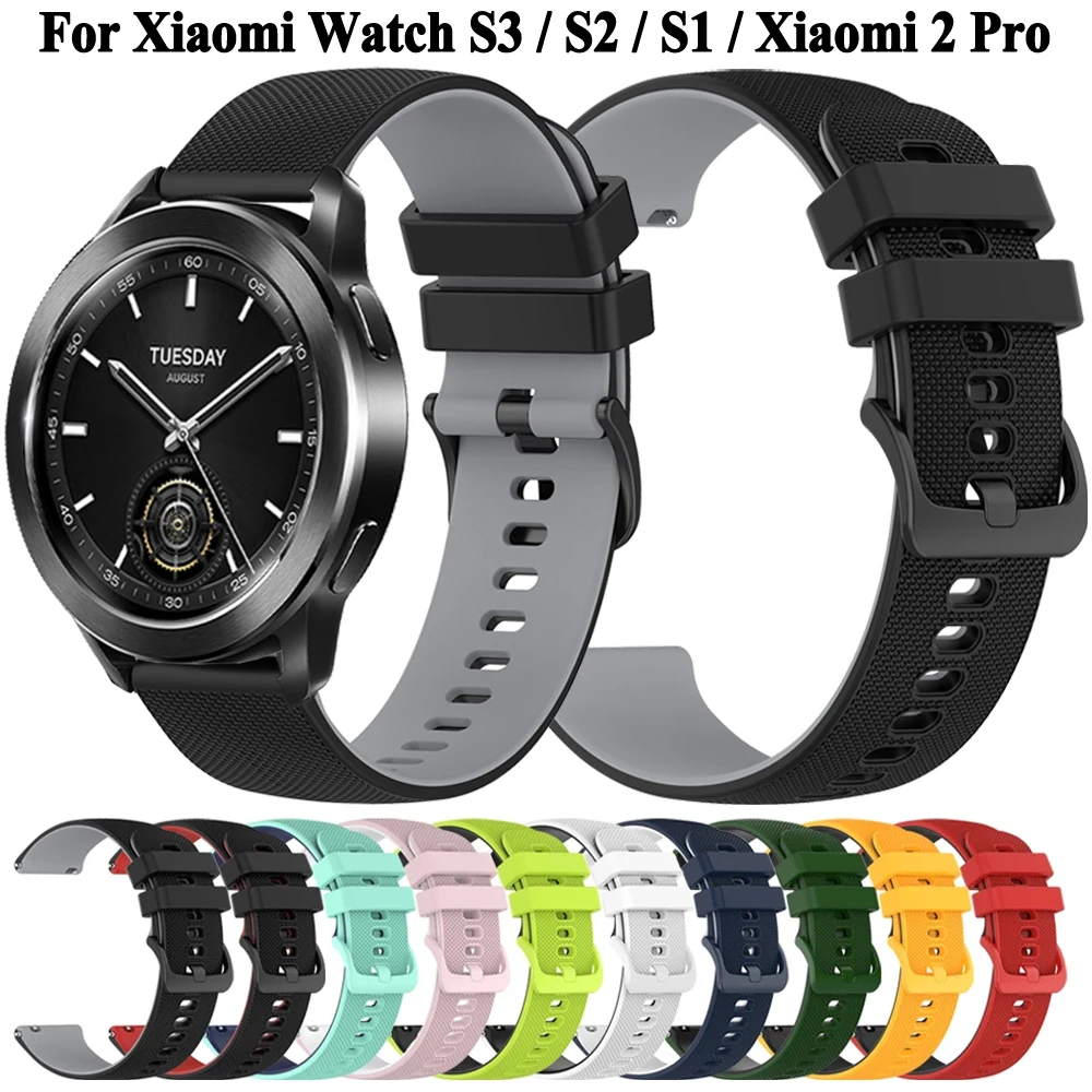 สายนาฬิกาซิลิโคน22มม. สำหรับ Xiaomi Mi Watch S3/Xiaomi S1 Active/S1 Pro/S2สายรัดข้อมือสำหรับ Xiaomi WATCH 2 Pro