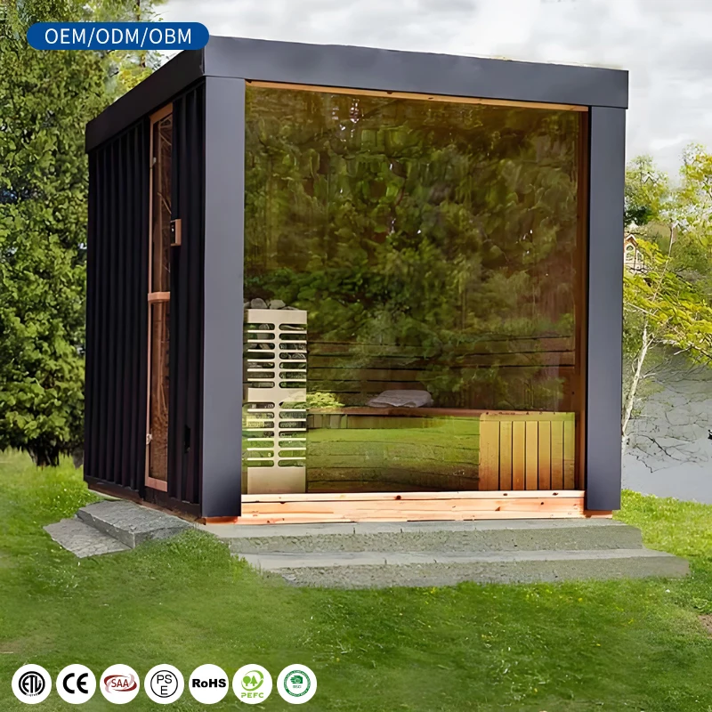 Compact Outdoor Sauna Kit For One To Two Persons With An Electric Heater And A Simple Installation Process