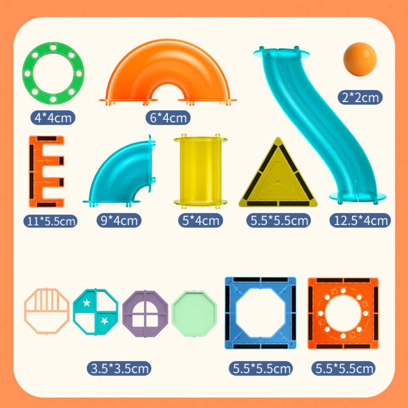 磁気ビルディングタイル 3D ビルディングブロック建設セットマーブルランマグネットブロック子供のための STEM 早期学習おもちゃ gif