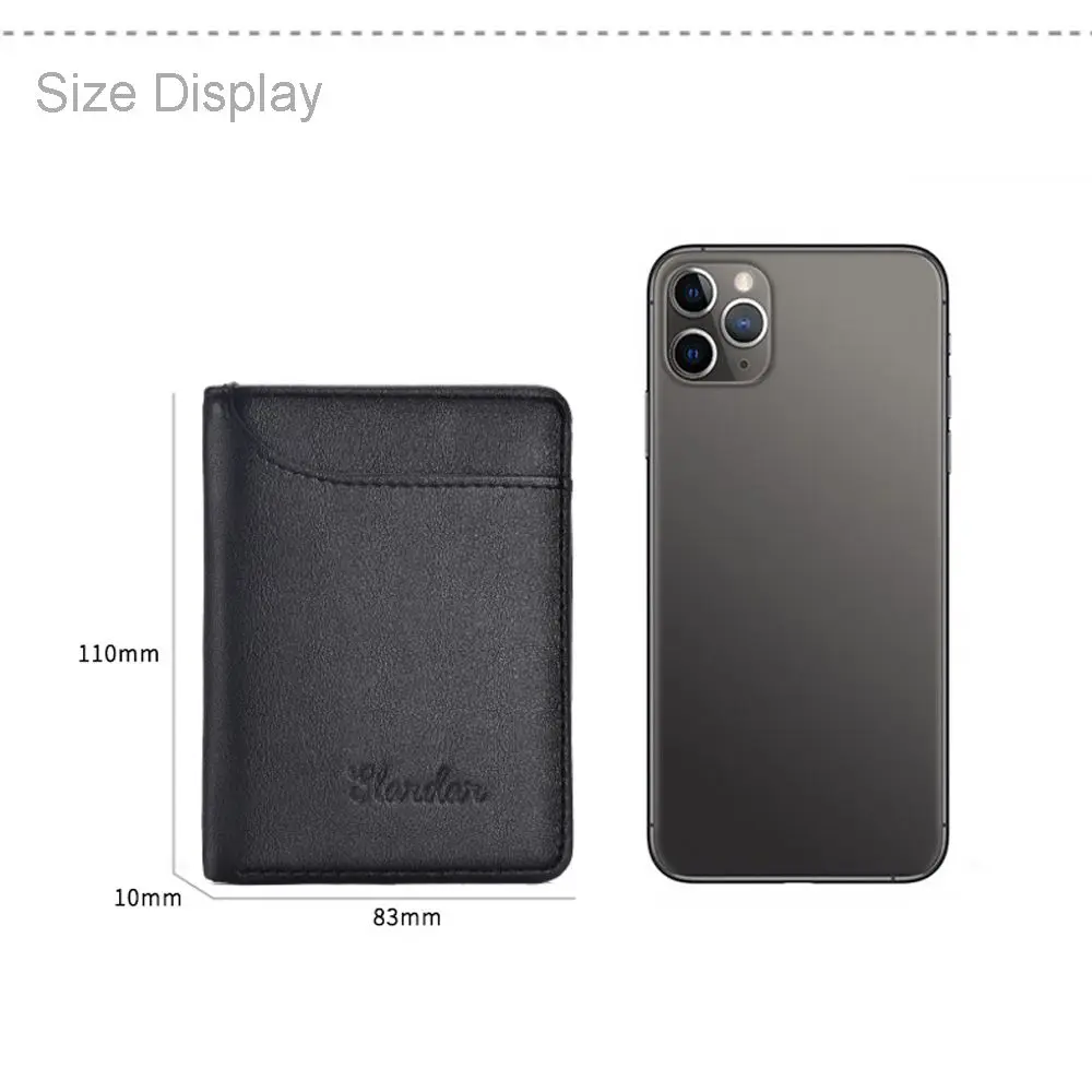 1Pc New Super Slim Soft Wallet PU Leather Mini Credit Card Wallet Purse Card Holders Men Wallet Thin Small Short Skin Wallets image 6