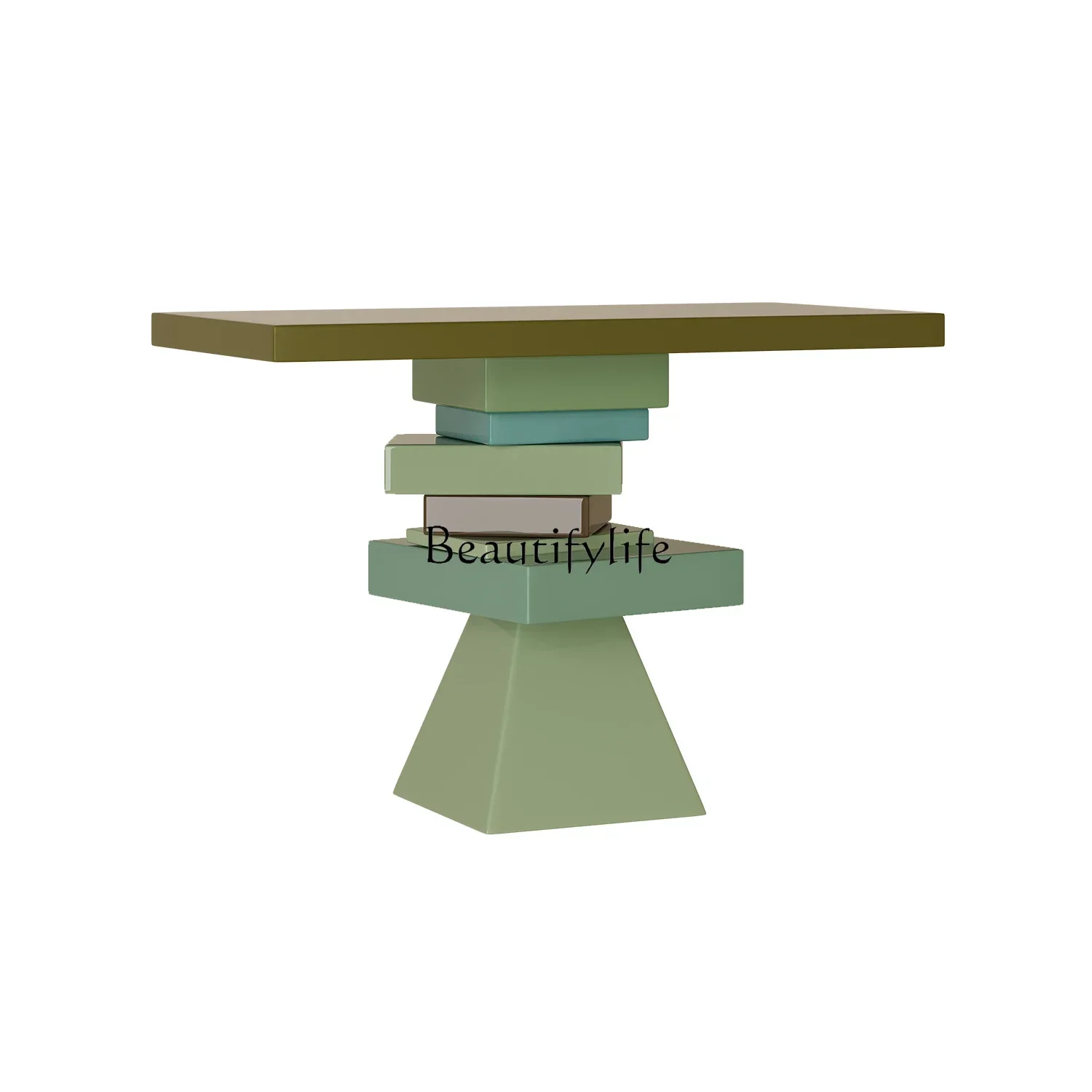 

z.Entrance Entrance Light Luxury Modern Color Matcha Melaleuca Entrance Table