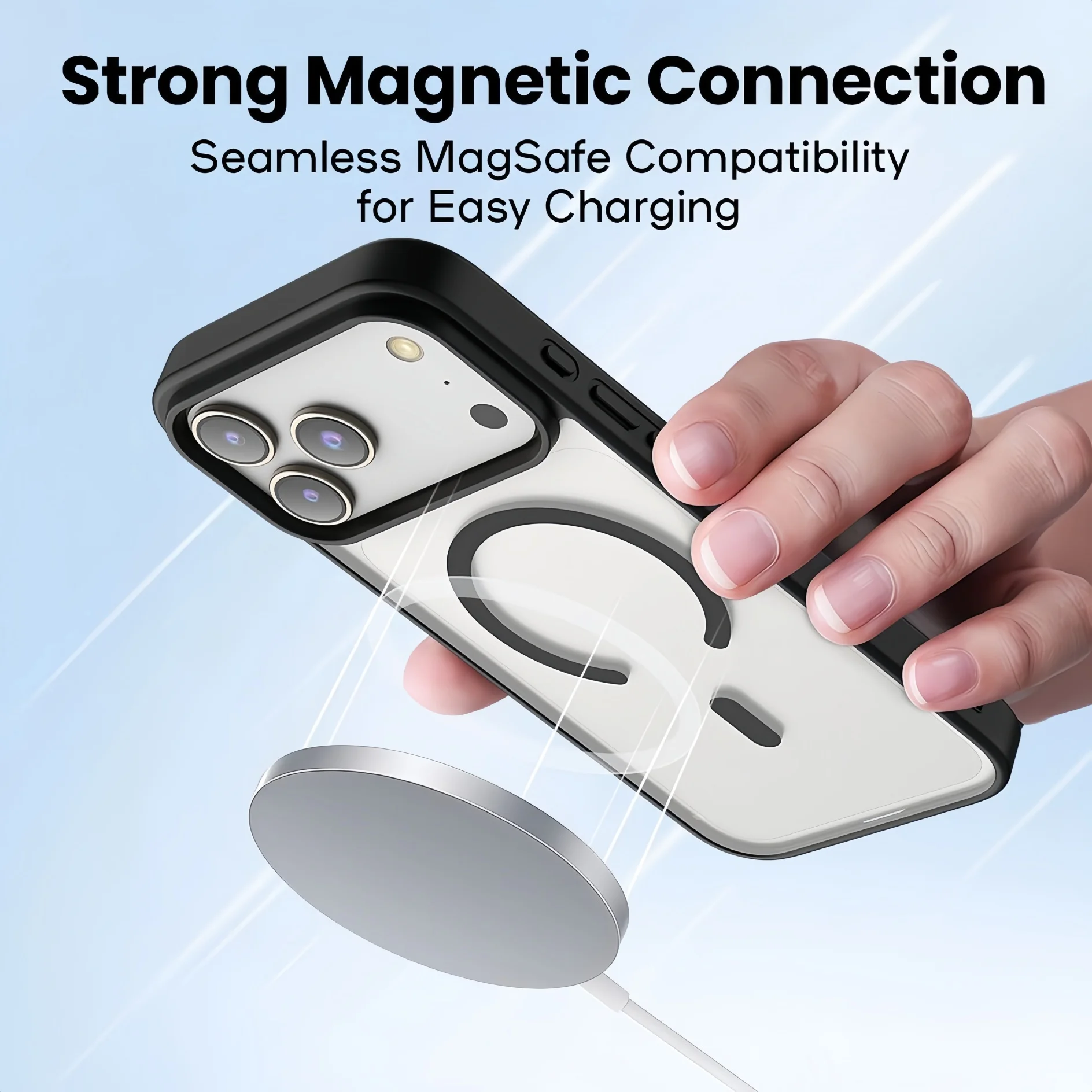 حافظة هاتف واقية من الأكريليك الناعم المغناطيسي الشفاف المقاوم للصدمات لهاتف iPhone17Pro Max/17Pro/17/Air، قطرة متينة