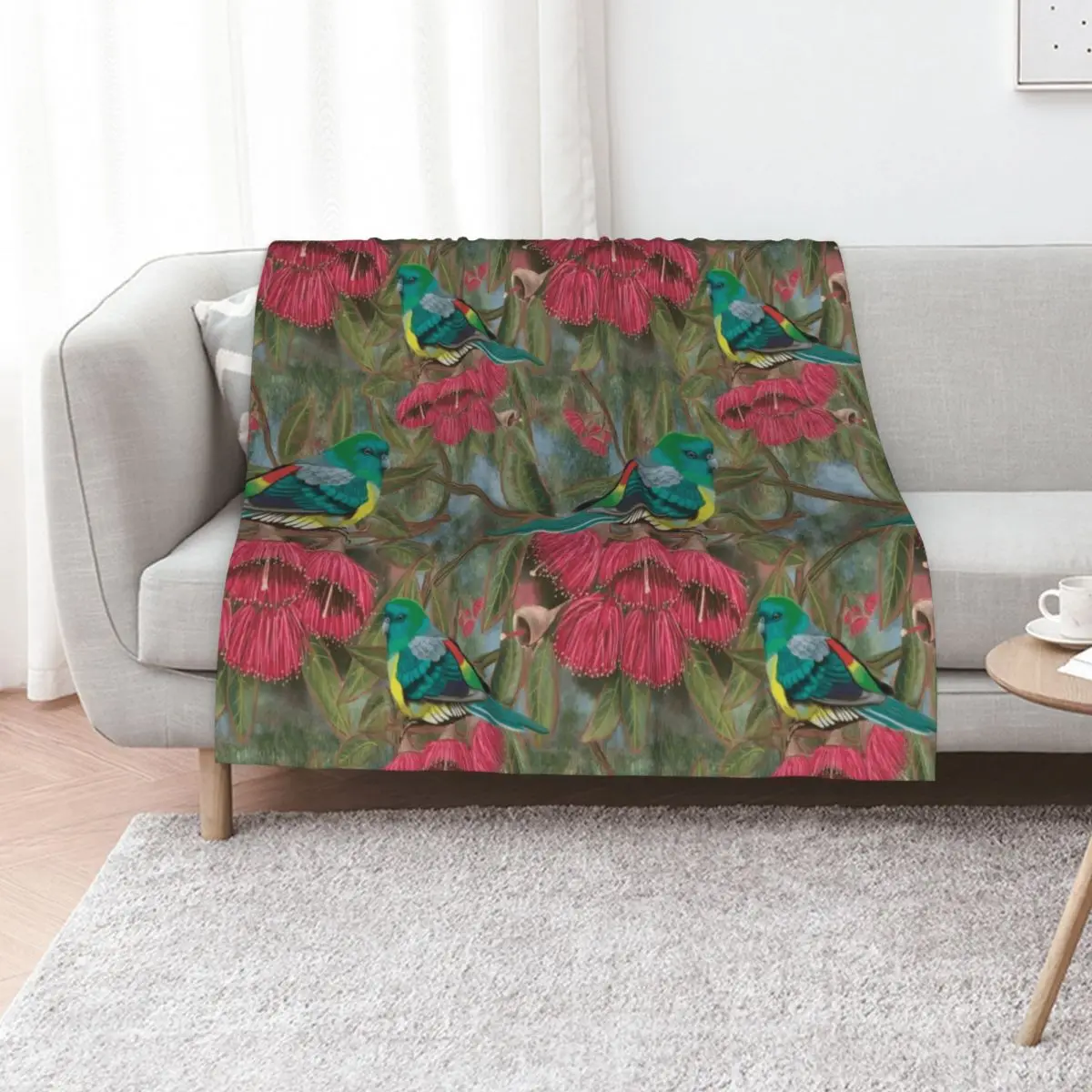 Red Rumped Parrot amongst the Gum Blossoms Throw Blanket Sofa Throw heavy to sleep Cute Plaid warm winter Custom Blankets