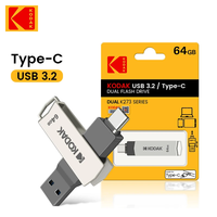 Kodak Type C Two in One USB Flash Drive 32GB 64GB 128GB Computer Mobile Phone Dual Use USB Flash Drive Rotating Creative USB 3.1