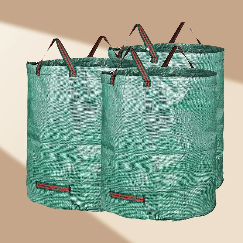 Bolsa Garedn resistente em pp preto-verde para coleção de folhas de jardim 67 * 76 cm