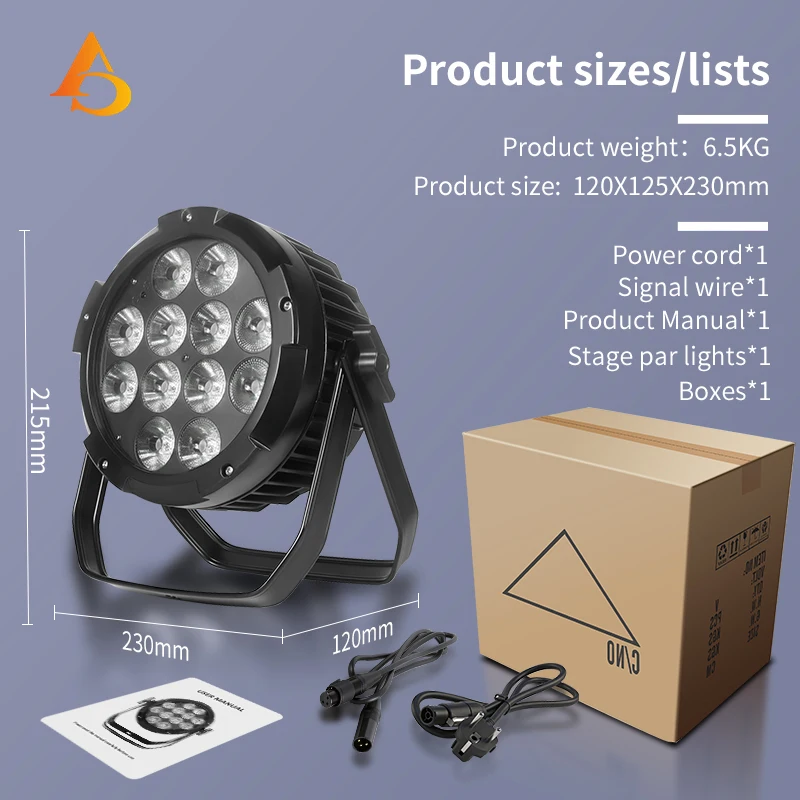 Waterproof Battery LED PAR Light Wireless Remote APP Control 12x18w RGBWAUV 6in1 DMX Stage Disco Event Wedding Party image 3