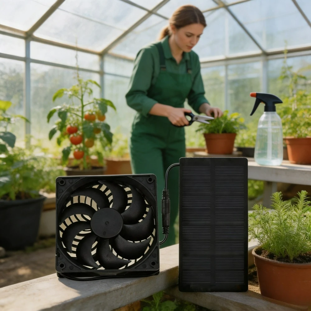 Waterproof Monocrystalline Solar Panel 12cm Ventilation Exhaust Fan Air Circulation Cooler for Chicken Coop Greenhouse Pet House