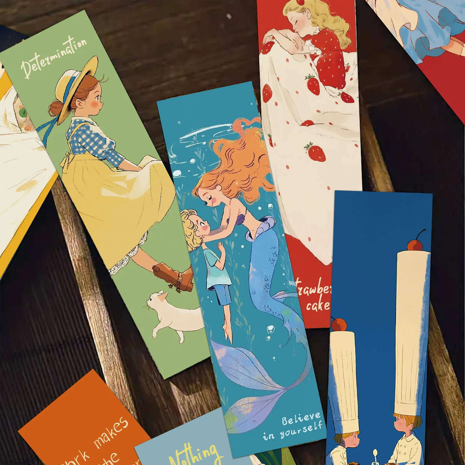30Pcs Cartoon Fairy Tale Dream Bookmarks Set for Journal Aesthetic Paper DIY Decoration