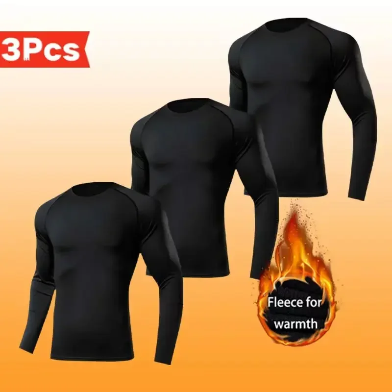 Three piece men's autumn and winter warm sports suit, double warm home clothes, training sportswear