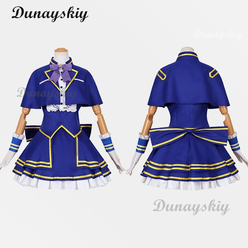 Disfraz de Cosplay de Anime Pripara Manaka Laala, peluca con sonrisa SoLaMi, vestido azul de Lolita, uniforme para mujer, traje de baile de máscaras Kawaii