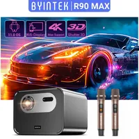 BYINTEK R90 Max Full HD 1080P Projector 4K DLP 2200 ANSI Lumens Android TV 11.0  3D 4K Supported Smart  Home Theater  Projector