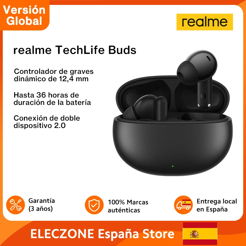 Versión global realme TechLife Buds Auriculares inalámbricos Controlador dinámi…