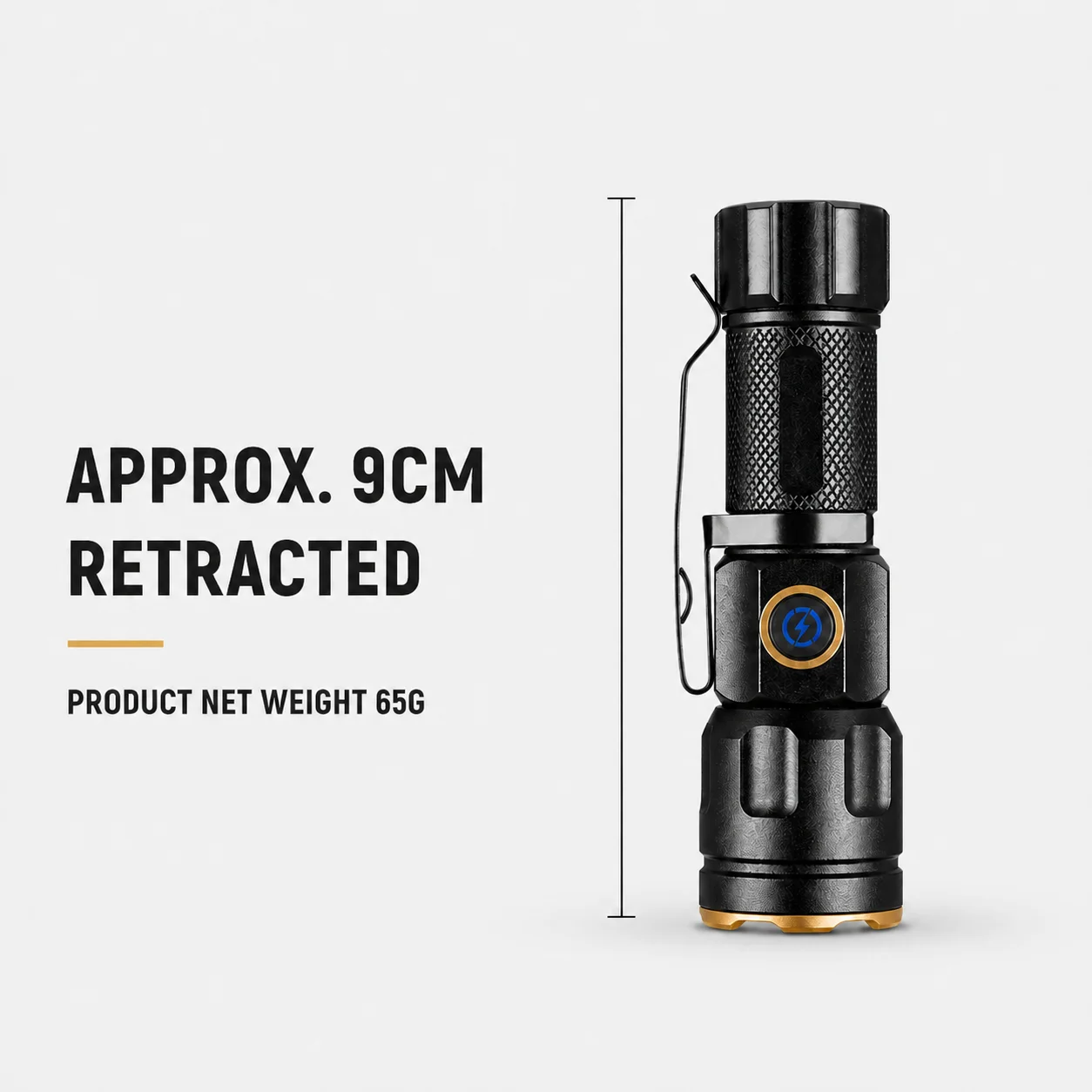 Mini USB-C Rechargeable LED Flashlight with Magnetic Tail and Pocket Clip, Zoomable 5-Mode EDC Torch with 1000mAh 16340 Battery for Repair Camping