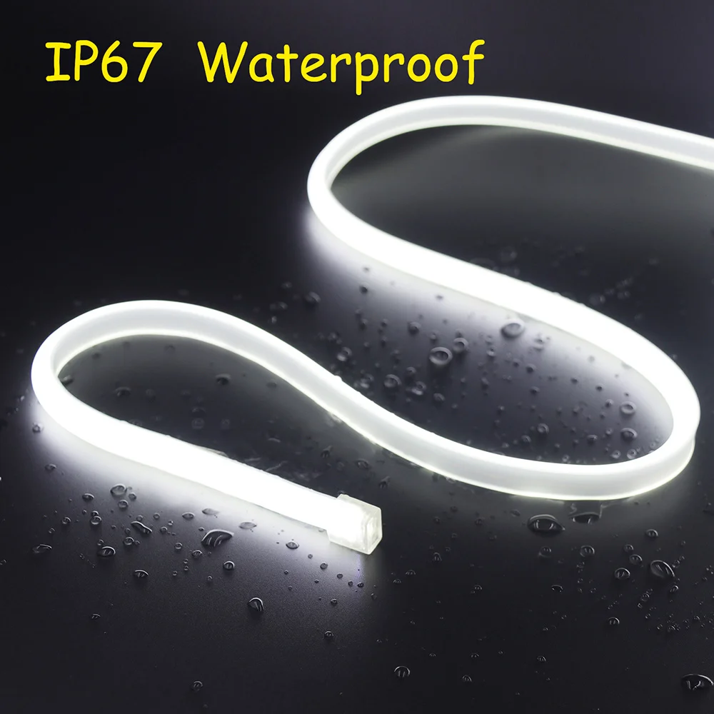 220V 110V Neon Led COB Strip przełącznik światła elastyczna lampa rura silikonowa o wysokiej gęstości 288LED oświetlenie liniowe wodoodporna wstęga