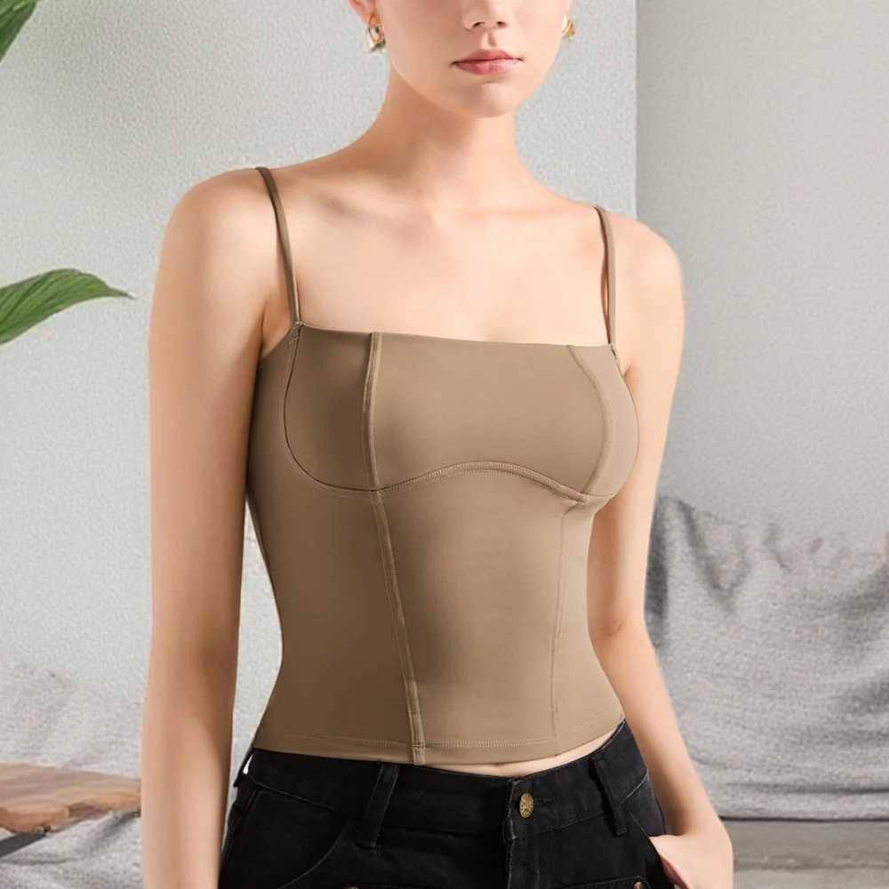 Korean Camis Women Basic Top Summer Sleeveless Strap Top Women Solid Colour Casual Vintage Clothing Crop Tops Vest Female