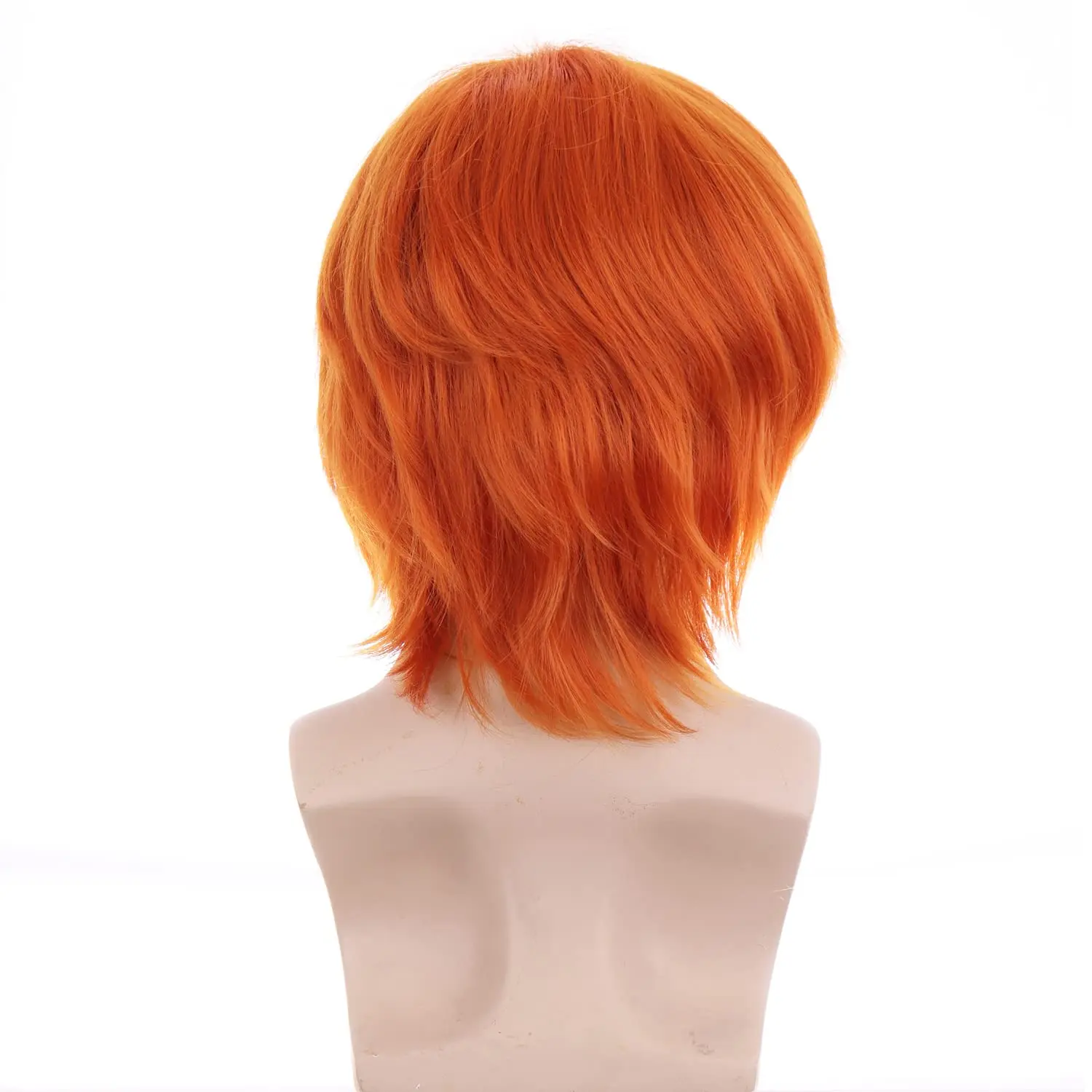 Ciemnopomarańczowa peruka Krótka peruka Imbirowa peruka Cosplay Peruka na imprezę kostiumową i przebierankę Krótka peruka dla mężczyzn i kobiet Peruki na Halloween