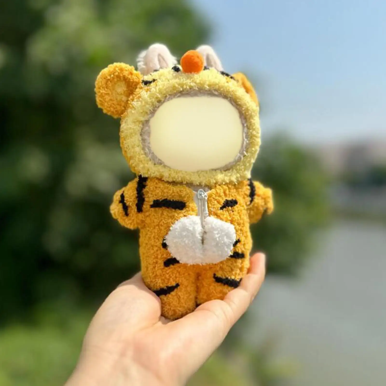 15-17cm Plush Doll Clothes Tiger Jumpsuit with Hat Fashion Costumes Soft DIY Plush Doll Accessories Stuffed Animals Clothes Cute