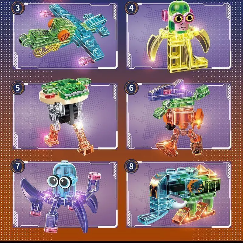 8 نموذج مجموعة Tingtungsahur MOC بناء الجمعية الطوب عدة ألعاب البناء الإبداعية هدية عيد ميلاد للبنين بنات صندوق أعمى