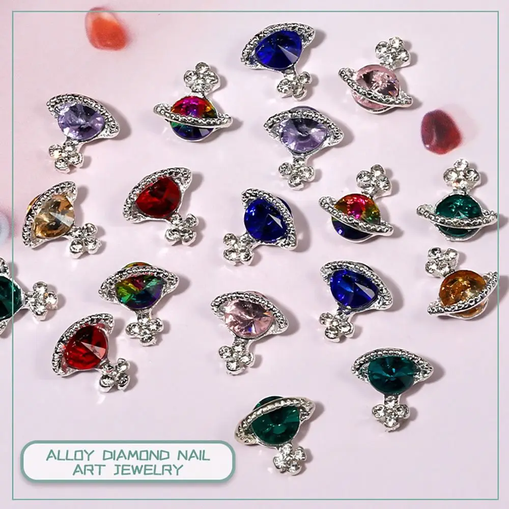 10Pcs/Pack Jewelry Luxury Nail Charms Nail Parts 3D Zircon Alloy Nail Art Decoration Colorful Gems Stones Crystal Rhinestones