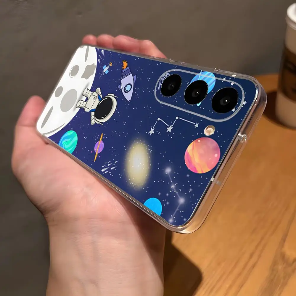 Universe Cool Astronaut Phone Case For Samsung A23 A33 A53 A52s A35 AA14 A16 5G A52 Transparent Cover